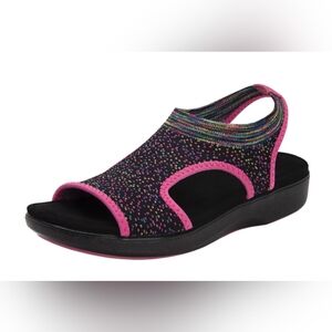 New Traq Qeen Funplex by Alegria Sandals size 39/9 pink/black/multi